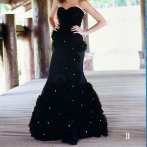 Jonathan Kayne Black Rose Dress